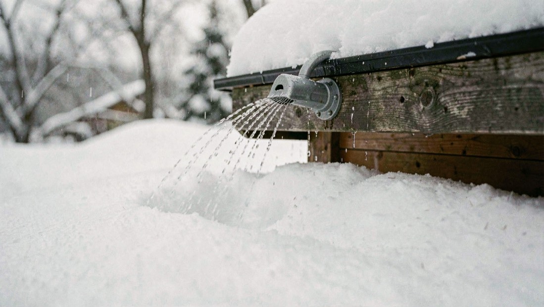 灯を落とした露天に積もる雪と、湯気の透明な層